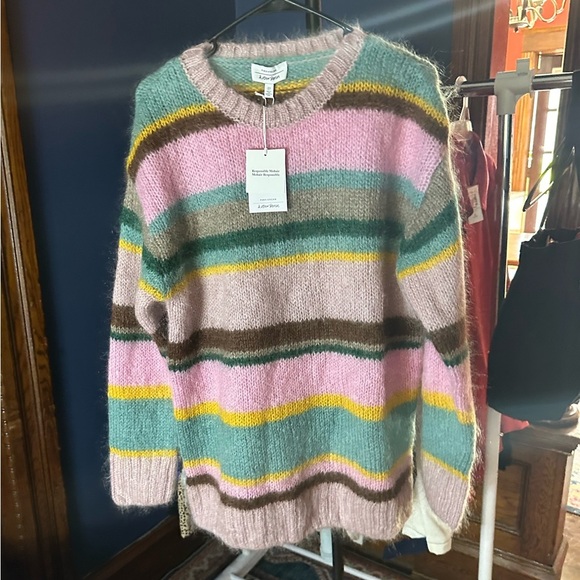& Other Stories Relaxed Fit Mohair Striped Sweater 21” p2p, size small - Picture 5 of 12